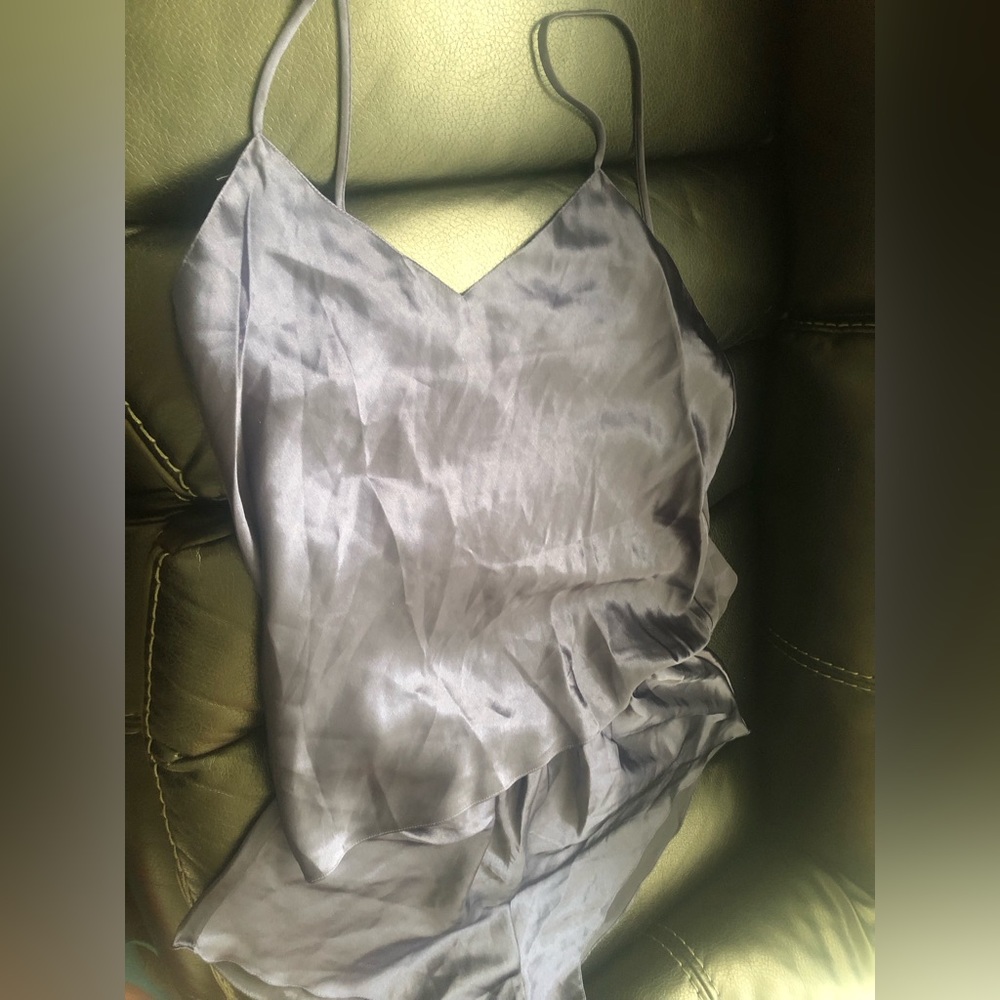 Women’s silky spaghetti strap Strappy tank top + shorts pajama set NWOT Medium